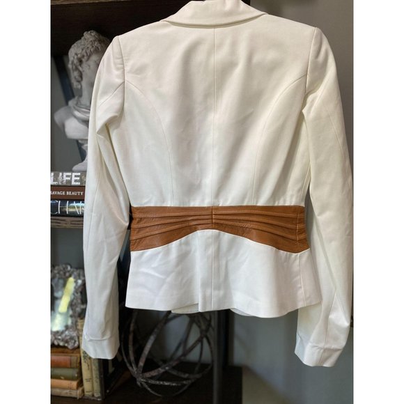 Marciano / Guess Faux Leather Blazer Cream 0 NWT - Picture 5 of 10